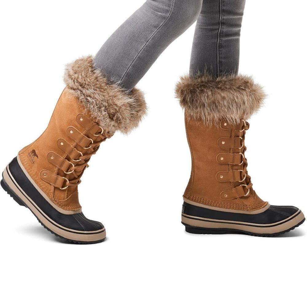 ☃️❄️Sorel Joan of Arctic Boots lined Winter Snow Faux Fur Lined Waterproof Brown